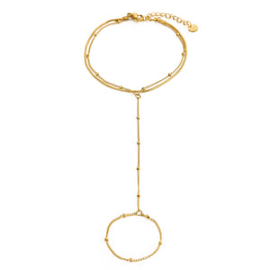 Hand Chain tweelaags bolletjes goud