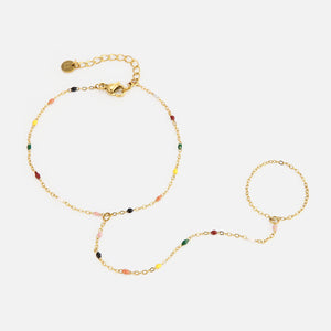 Hand Chain gekleurde kralen goud