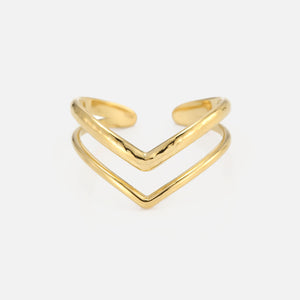 Ring double wave goud