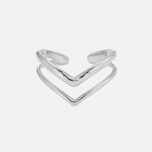 Ring double wave zilver