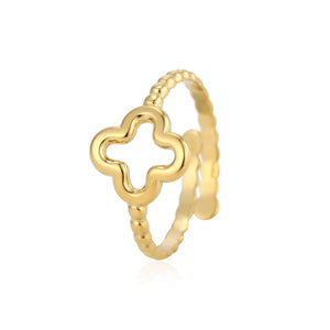 Ring open klaver goud