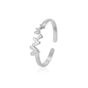 Ring multi hearts zilver