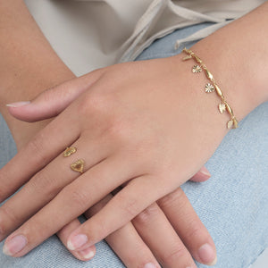 Armband bedeltjes hart goud