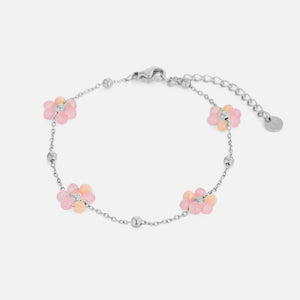 Armband fancy flower zilver