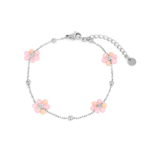 Armband fancy flower zilver