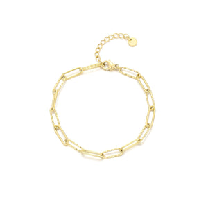 Armband fancy paperclip goud