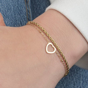 Armband gedraaid hartje goud
