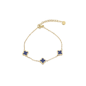Armband klaver gold/blue