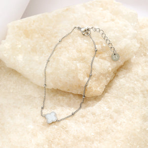 Armband klaver zilver