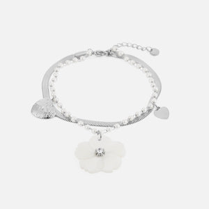Armband love en bloom zilver