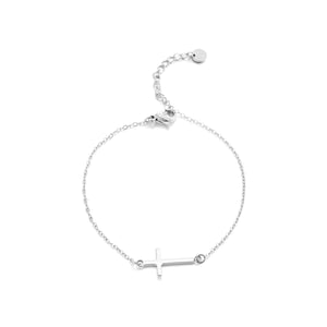 Armband met kruisje zilver
