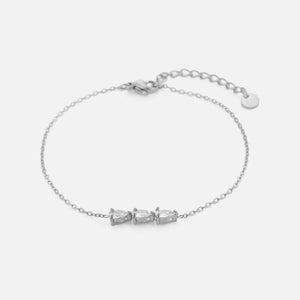 Armband met zirkonia druppels zilver