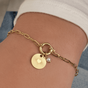 Armband munt en parel goud