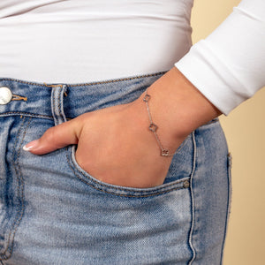 Armband open klaver zilver