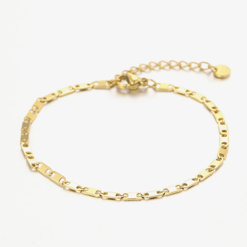 Armband platte schakel goud
