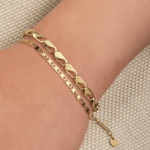 Armband platte schakel goud