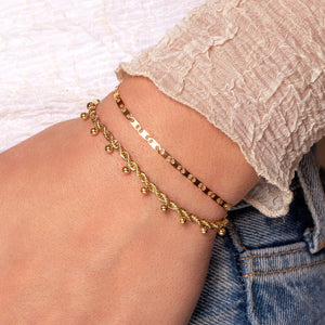 Armband platte schakel goud