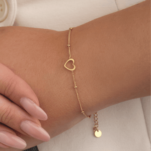Armband simpel hartje goud