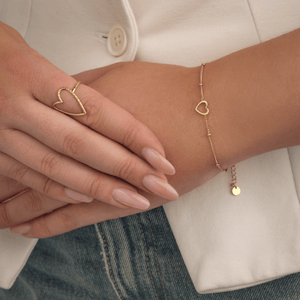 Armband simpel hartje goud