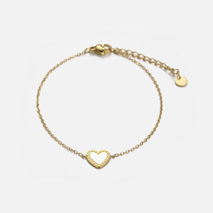 Armband single hart wit