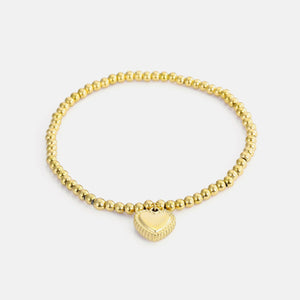 Armband stretch fancy hart goud