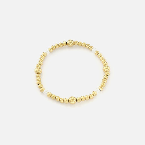 Armband stretch parel goud