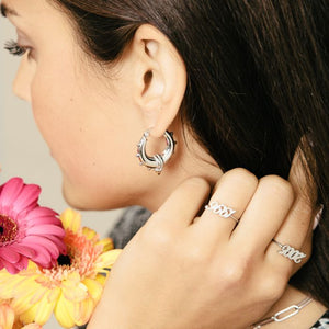 Bali oorbellen groot zilver