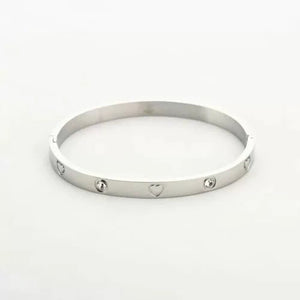 Bangle hartjes zilver