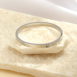 Bangle steentje zilver