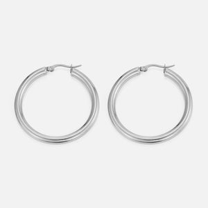 Basic hoops 4cm zilver