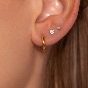 Basic ring oorbellen goud