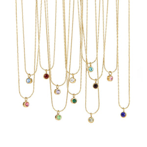 Birthstone ketting goud