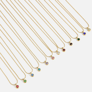 Birthstone ketting goud