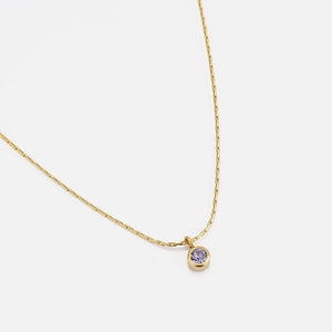 Birthstone ketting goud