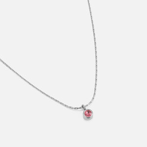 Birthstone ketting zilver
