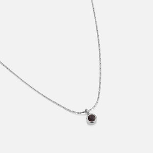 Birthstone ketting zilver