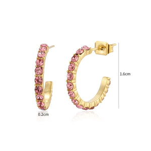 Birthstone oorbellen goud