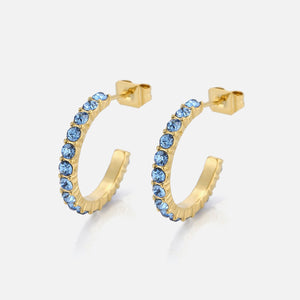 Birthstone oorbellen goud