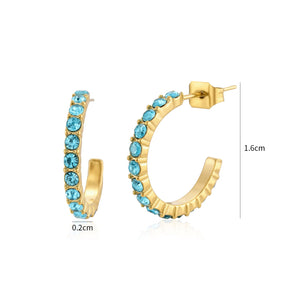 Birthstone oorbellen goud