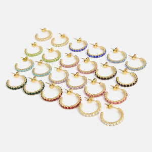 Birthstone oorbellen goud