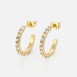 Birthstone oorbellen goud