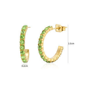 Birthstone oorbellen goud