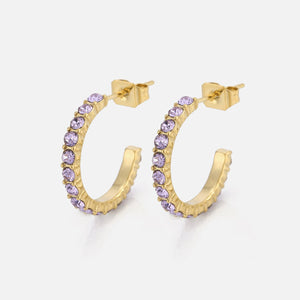 Birthstone oorbellen goud