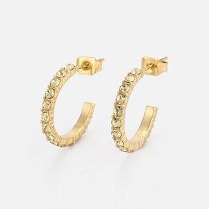 Birthstone oorbellen goud