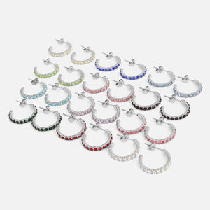 Birthstone oorbellen zilver