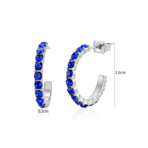 Birthstone oorbellen zilver