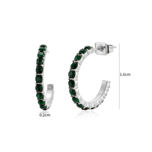 Birthstone oorbellen zilver