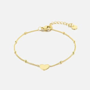 Bolletjes armband hart goud