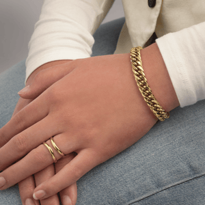 Chunky armband 9mm goud