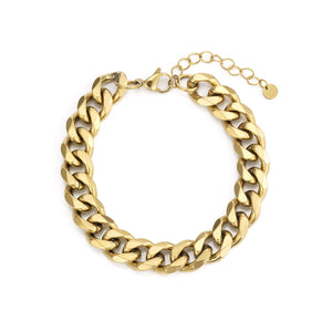 Cuban armband 10mm Goud